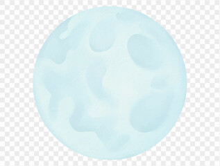 Watercolor blue moon spooky mystical halloween night sky Vector.