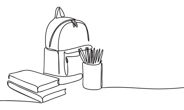 black line art school supplies clip art preview