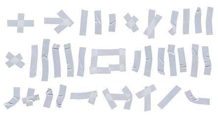 Creative arrangement of gray tape strips laid on a white surface