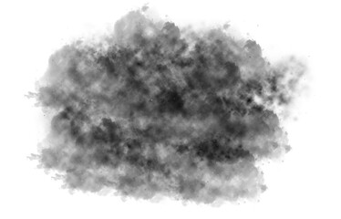 Dark smoke swirls in the atmosphere during a fire in the forest