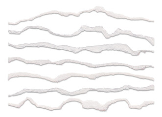 Abstract white paper texture with jagged edges layered in rows