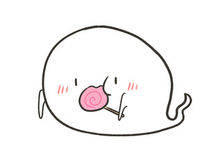 キャンディーを食べるおばけ