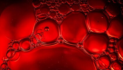 Abstract red liquid with bubbles