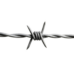 Barbed Wire Isolated on White Background