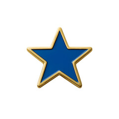 Obraz premium Golden Border Blue Star Emblem Design
