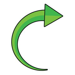 Curve Arrow Icon Vector ,Direction, Rotation, Navigation Symbol