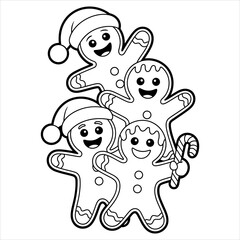 Gingerbread People Vector, Christmas Cookies Illustration, Holiday Baking Clipart