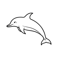 Fototapeta premium Dynamic outline of a dolphin leaping gracefully from the ocean s surface in a continuous flowing line