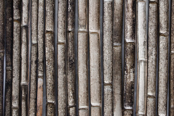 Unclean bamboo fence with mold