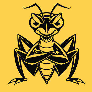 design logo vector icon illustration mosquito mantis