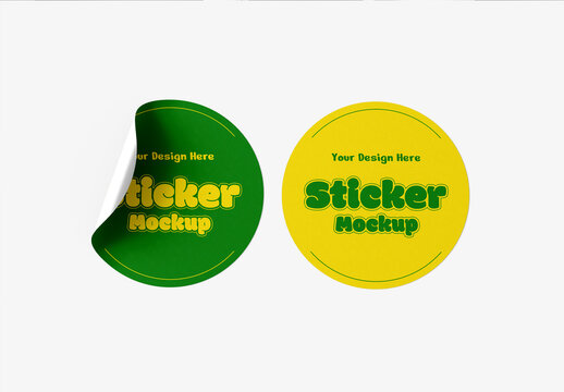Two Sticker Mockup PSD Template