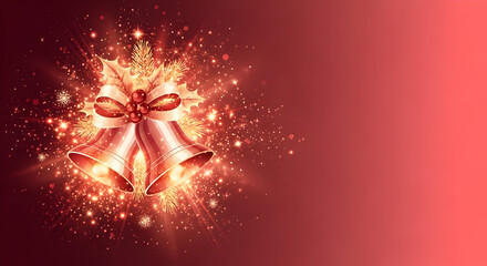 Stunning Christmas Bells adorned with Sparkles and Vibrant Bows that capture the spirit