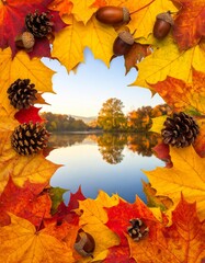 autumn leaves frame