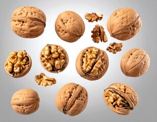 Walnut collection, isolated