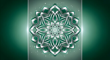 An Elegant Green Mandala Design Featuring Shimmering Details That Captivate and Inspire