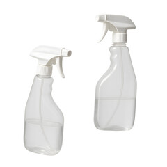 Plastic Spray Bottles Isolated on White Background