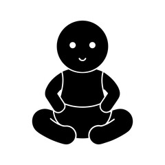 Baby Silhouette Icon Sitting  Vector