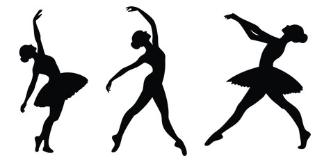 silhouettes of dancing girls