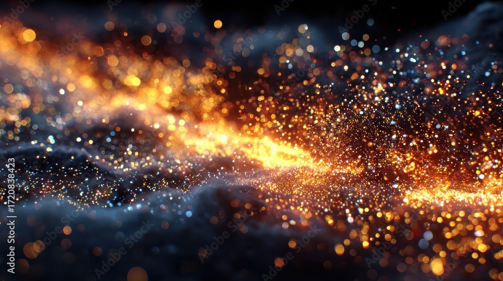 Canvas Prints colorful explosion of light and particles against dark background