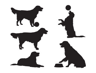 Golden Retriever Silhouettes Playful Poses and Activities
