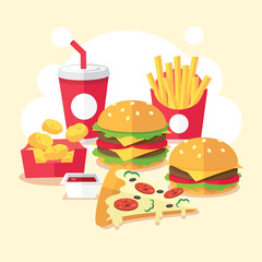 Fastfood a good meal vector set.