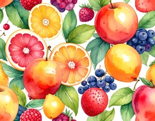 Watercolor fruit pattern