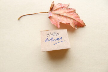 Hello autumn concept. Autumn background.