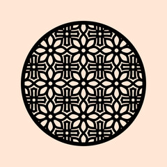 Islamic geometric ornament vector patterns for laser cutting stencil and decoration