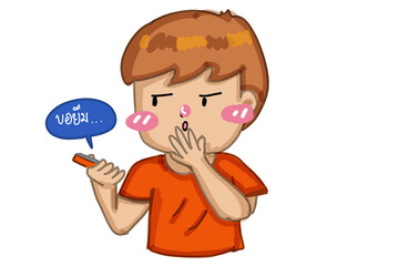 A boy are shock while seeing something in his phone 