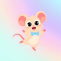 Obraz premium Playful mouse cartoon character set for children’s design