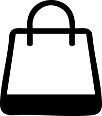 Shopping Bag Icon Black and White Outline.