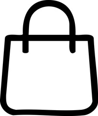 Simple Shopping Bag Outline Icon for Ecommerce and Retail.