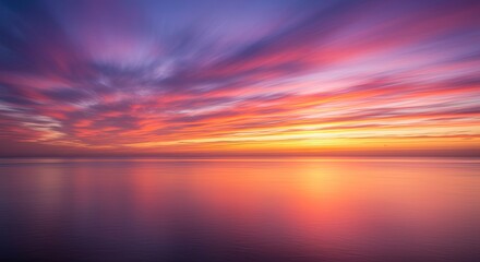 Obraz premium beautiful sunset over ocean horizon