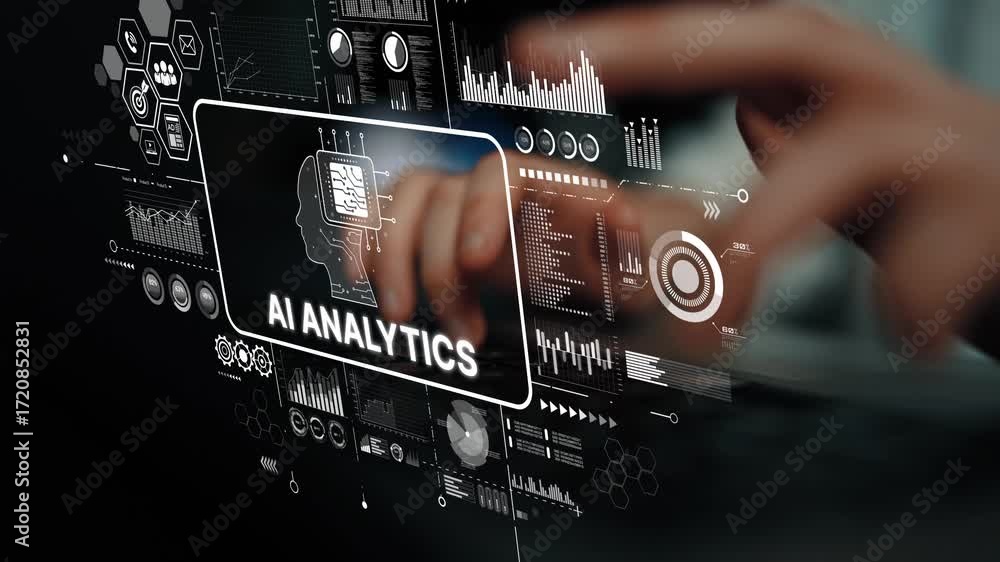 Aufkleber advanced ai analytics concept demonstrating data visualization and technology integration in modern 