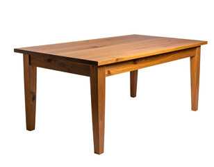 A beautifully crafted wooden table showcasing natural grains and a sturdy design, perfect for dining or workspaces.