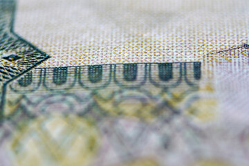 Close-up Details of an Intricate Banknote Design Pattern
