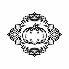 Ornate decorative pumpkin graphic design.