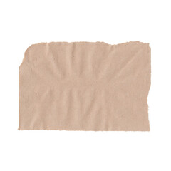 Wrinkled Kraft Paper Blank Sheet, Isolated PNG