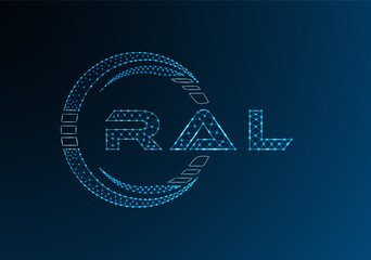 RAL low poly letter logo vector design. RAL lower poly logo design. Low poly logo.