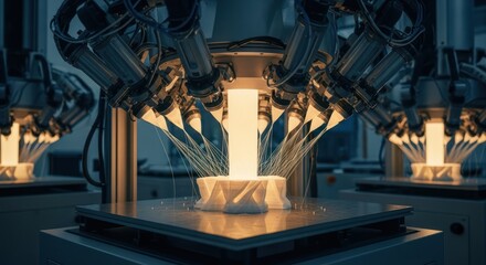 Advanced Manufacturing 3d Printer Building White Geometric Form