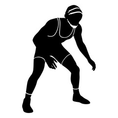 Wrestler vector silhouette
