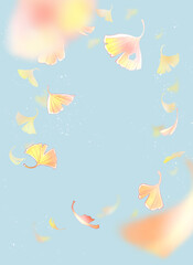 舞い散るイチョウ