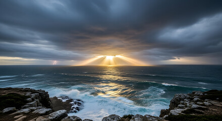 Obraz premium sunset over the ocean