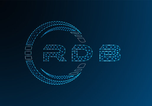RDB low poly letter logo vector design. RDB lower poly logo design. Low poly logo.