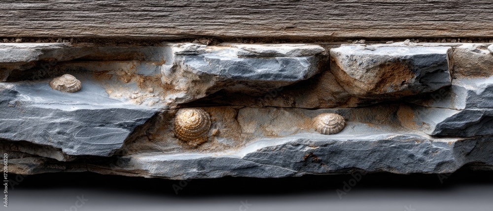 Poster geology fossil strata concept. rocky texture with intricate details and natural patterns, showcasing