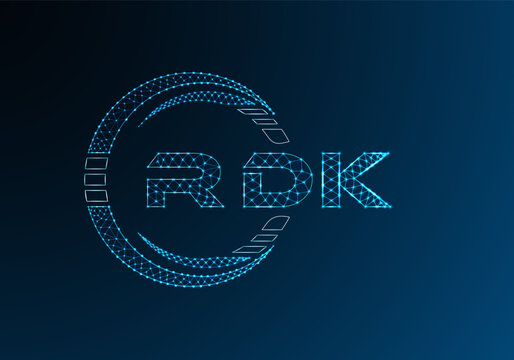 RDK low poly letter logo vector design. RDK lower poly logo design. Low poly logo.