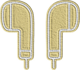 Embroidered Earbuds Colored Patch