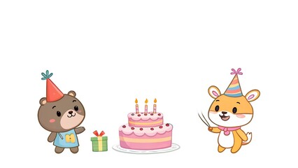 Fototapeta premium birthday cake with candles