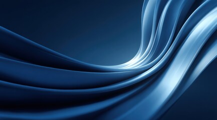 Obraz premium Abstract blue background featuring curved light waves in motion