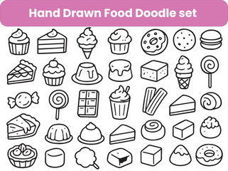 Seamless Hand-Drawn Food Pattern Collection – Background & Packaging